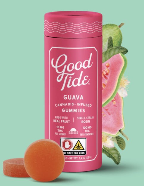 Photograph of product: Good Tide | Guava | Hybrid | Solventless au chocolat Rosin Edibles| 100mg