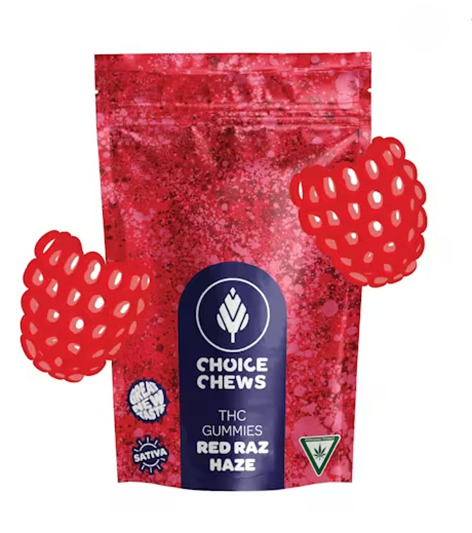 Photograph of product: CHOICE | RED RAZ HAZE | Oui'd | GUMMIES | 100MG | REC