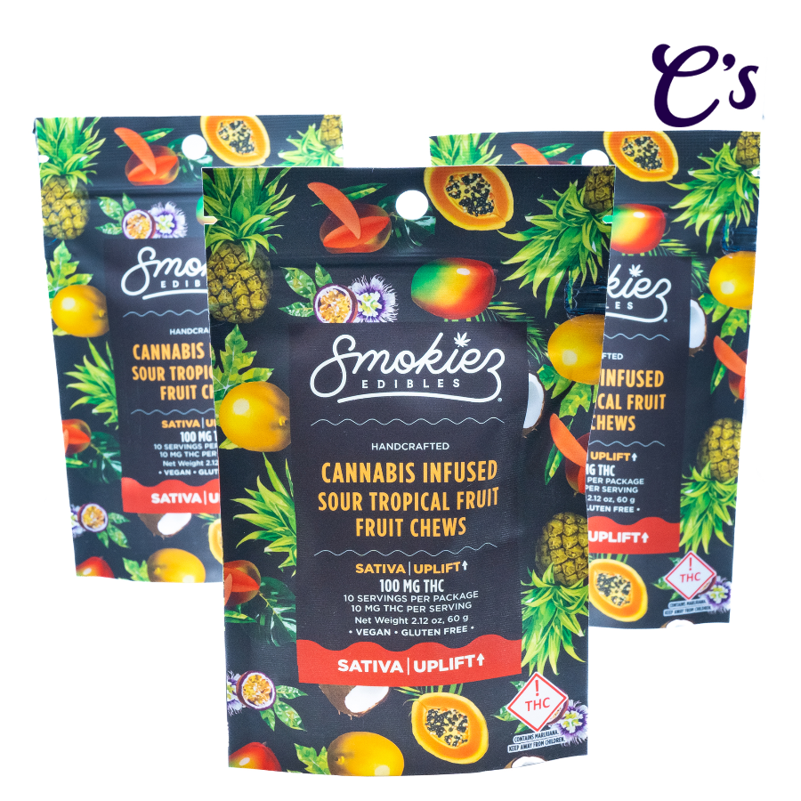 Photograph of product: Smokiez | Gummie (S) Sour Tropical Fruit 100mg