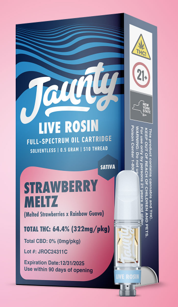 Photograph of product: Strawberry Meltz Live Rosin Cartridge [G33]