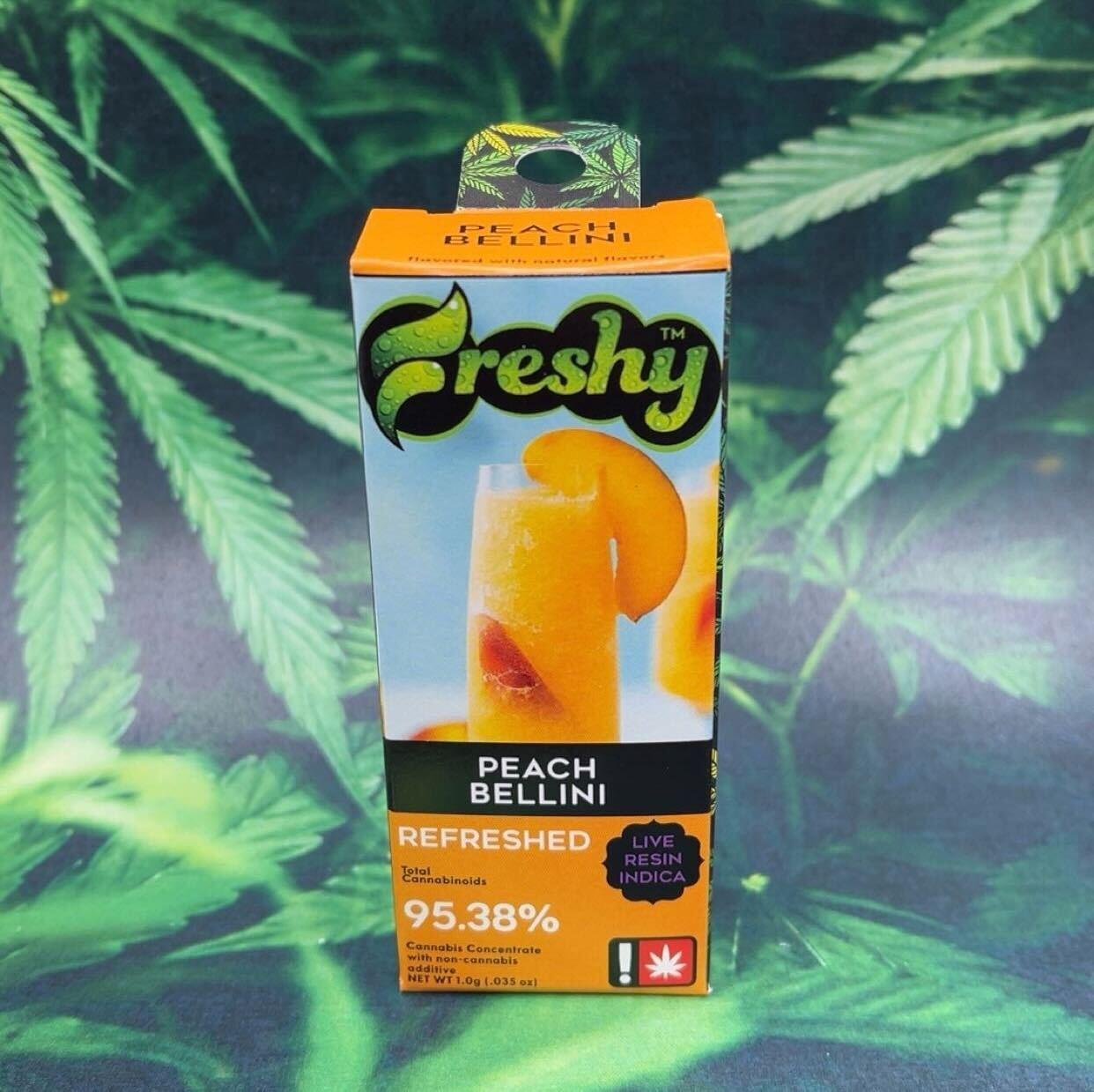 Photograph of product: Flavored Live Resin Cartridge | *SEASONAL Peach Belinni | 1g