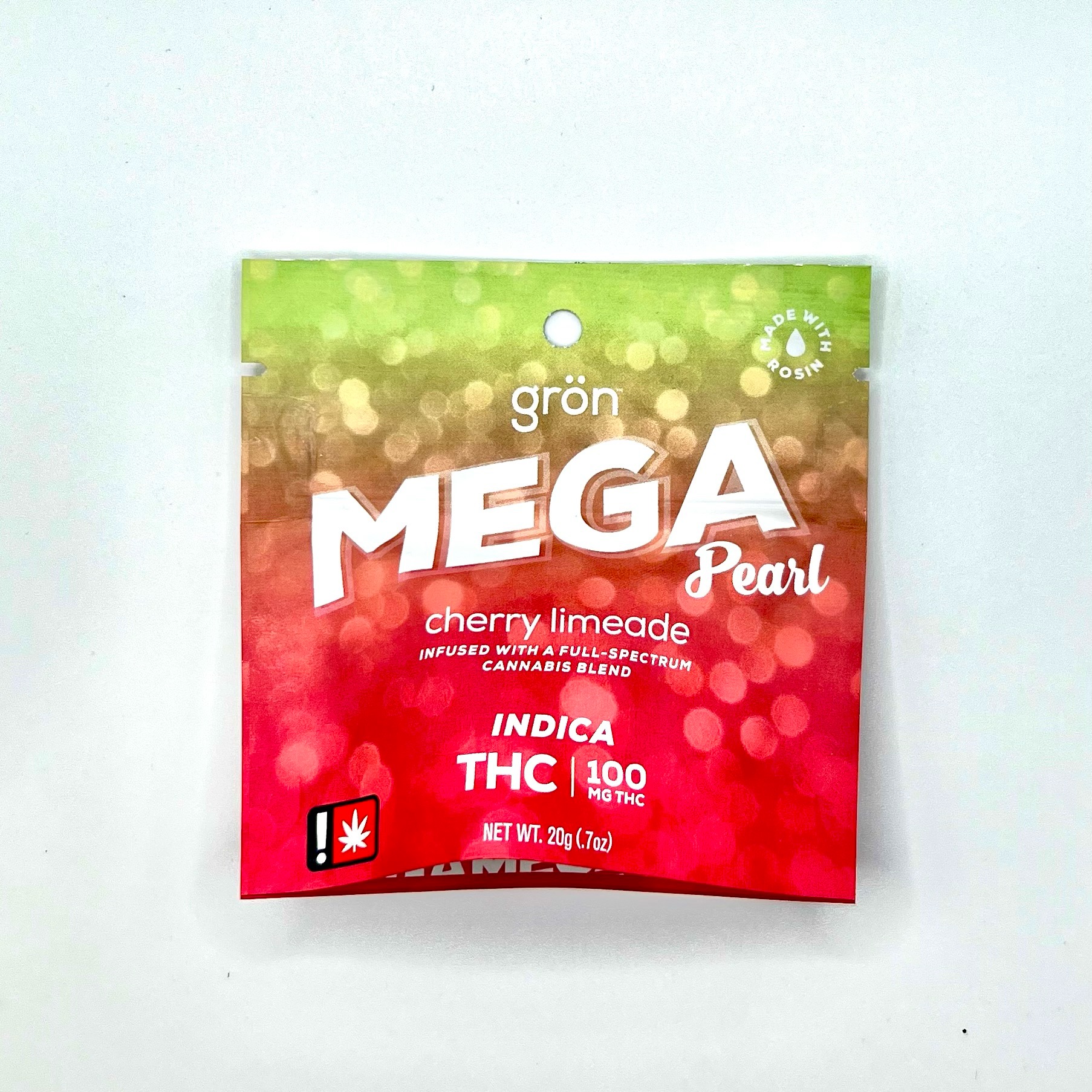 Photograph of product: Gron | Cherry Limeade | TH-oui | Full Spectrum | 100mg Mega Pearl Gummy
