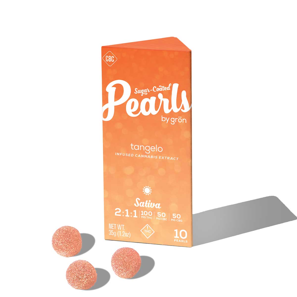 Photograph of Product: Tangelo Pearls | 2:1:1 THC:CBC:CBG | 10 x 10mg
