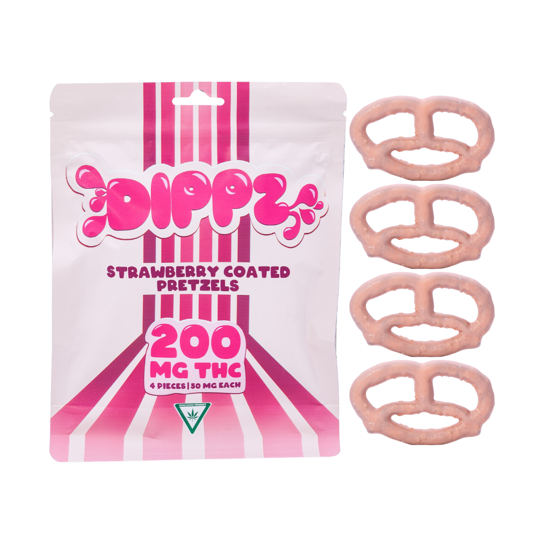 Photograph of Product: Dippz - Strawberry Coated Pretzels (200mg)