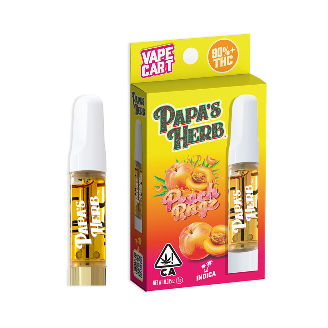 Photograph of product: Peach Ringz Distillate Cartridge | 1g - Papa's Herb