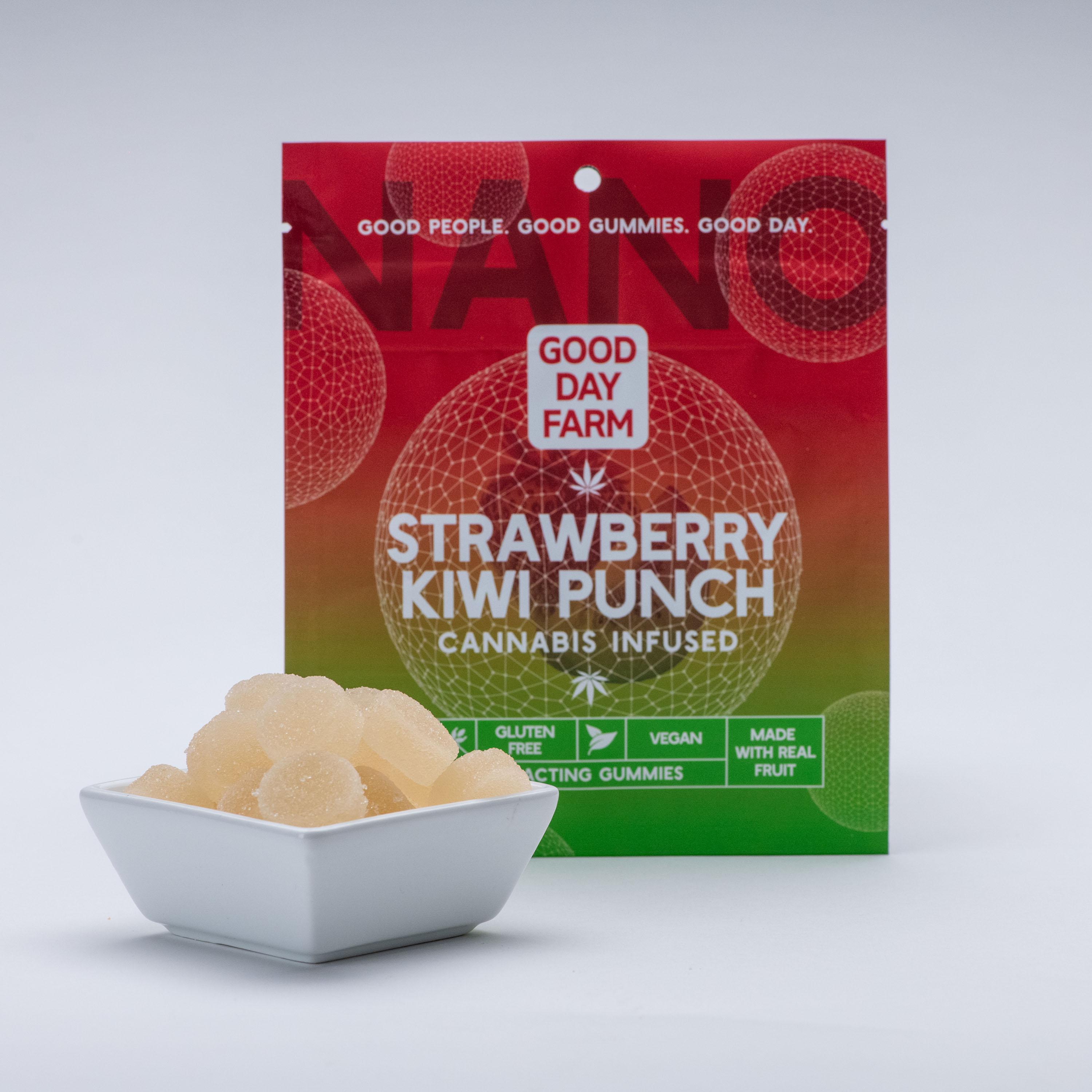 Photograph of product: 100mg Strawberry Kiwi Punch - Hybrid (GDF) - Fast Acting Nano Gummy