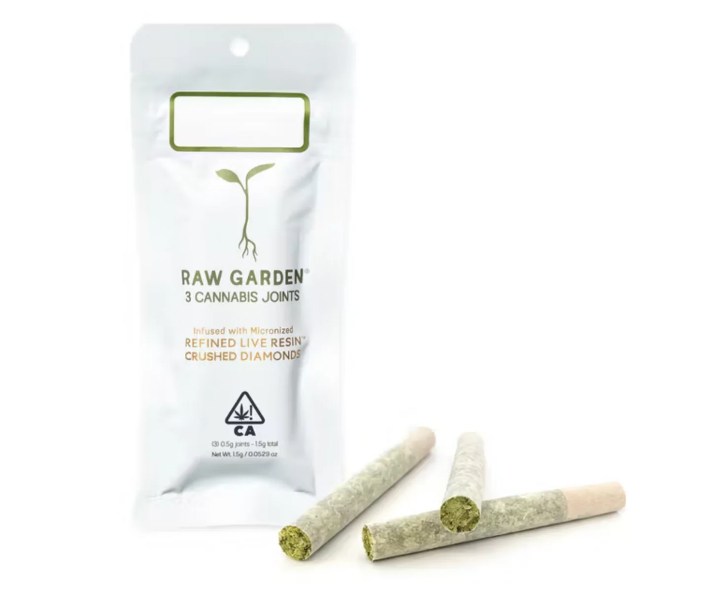 Photograph of product: INFUSED PREROLL (CRUSHED DIAMONDS) - 3PK - Oui'd - COLOMBIAN COOKIES