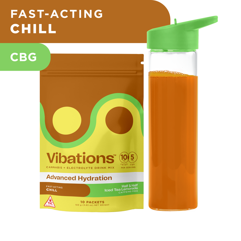 Photograph of product: Vibations | 100mg | Edibles | Powdered Drink Mix | Half And Half