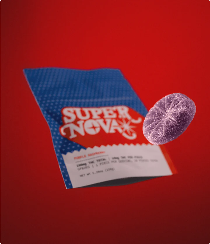 Photograph of product: Super Nova | Purple Raspberry | Edible | 100mg