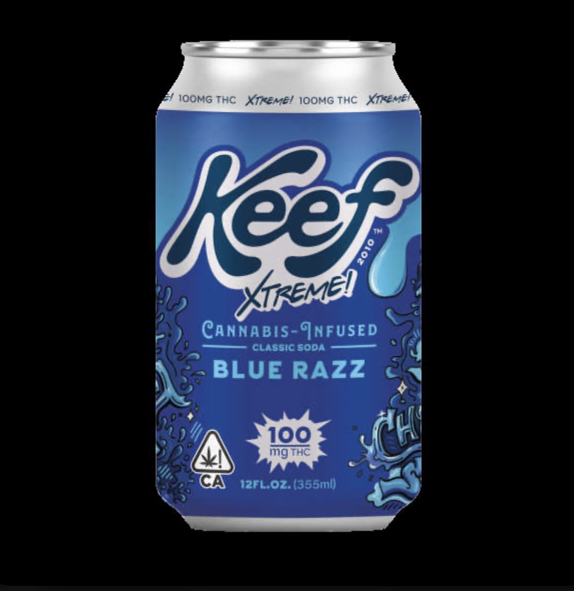 Photograph of product: AU Keef: Blue Razzberry 100mg Soda