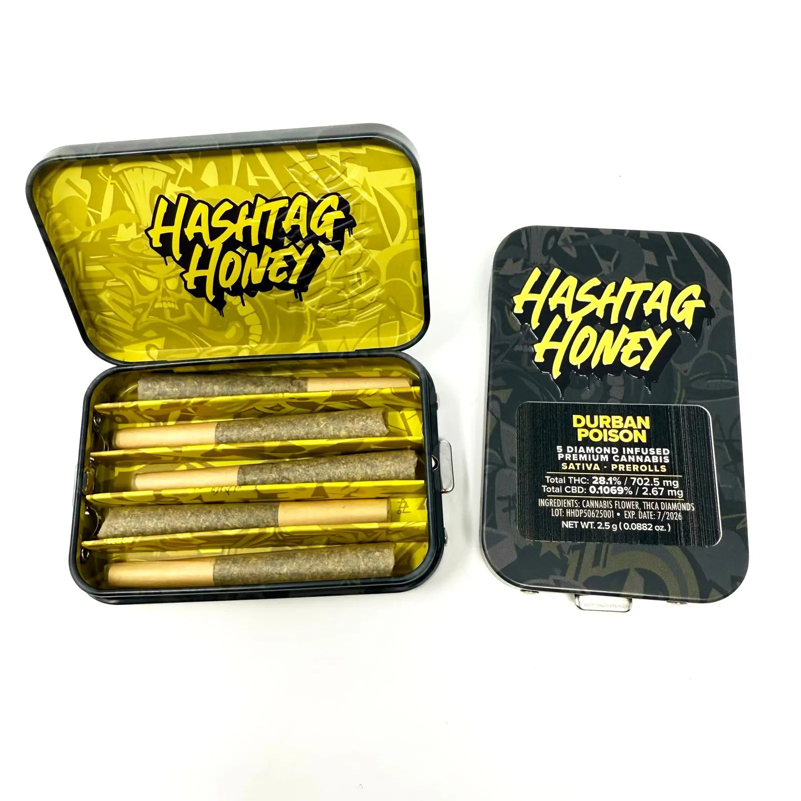 Photograph of product: Durban Poison | Infused Pre-Rolls | 5pk | 2.5g (S)