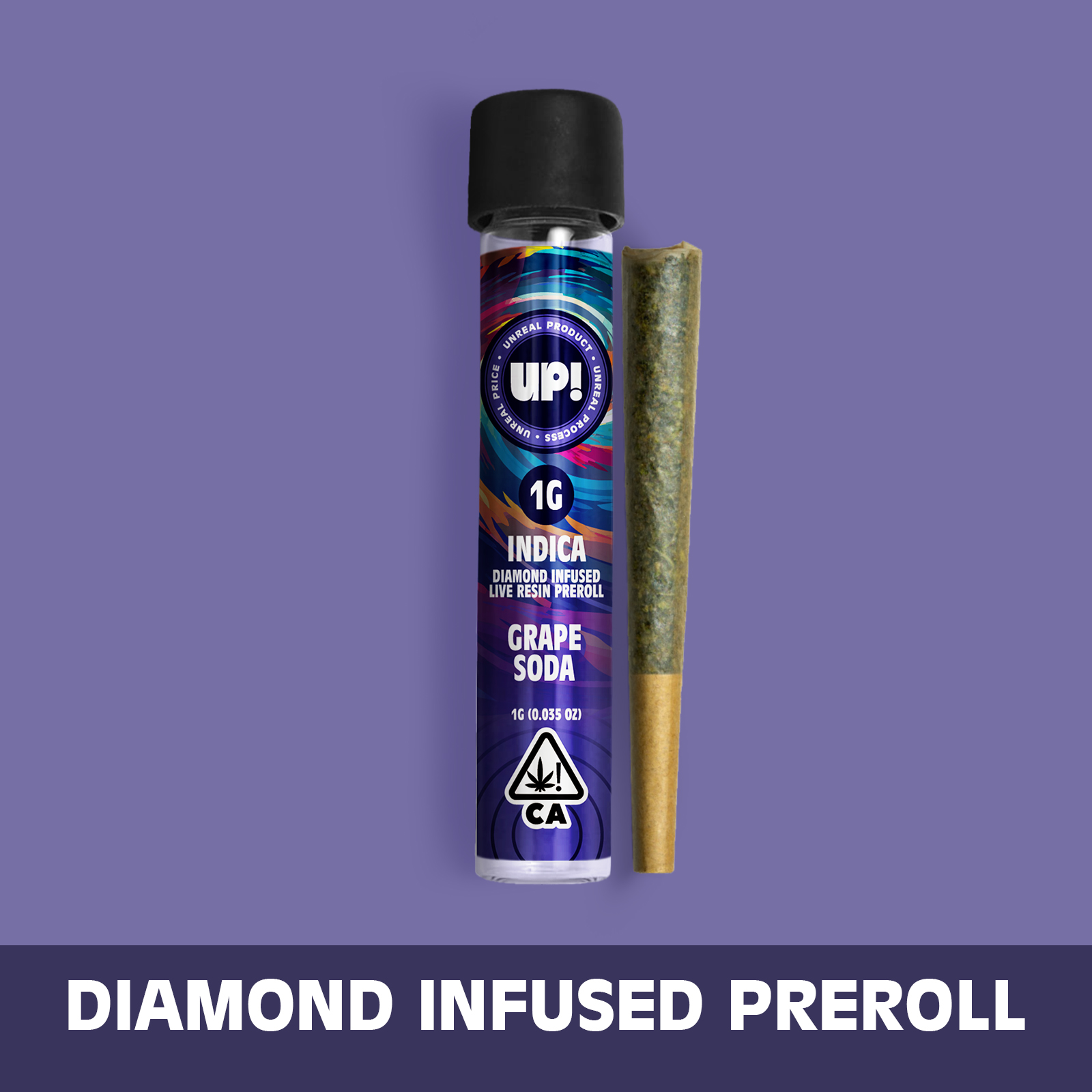 Photograph of product: (SALE) UP! - Grape Soda (Oui'd) Diamond Infused Preroll