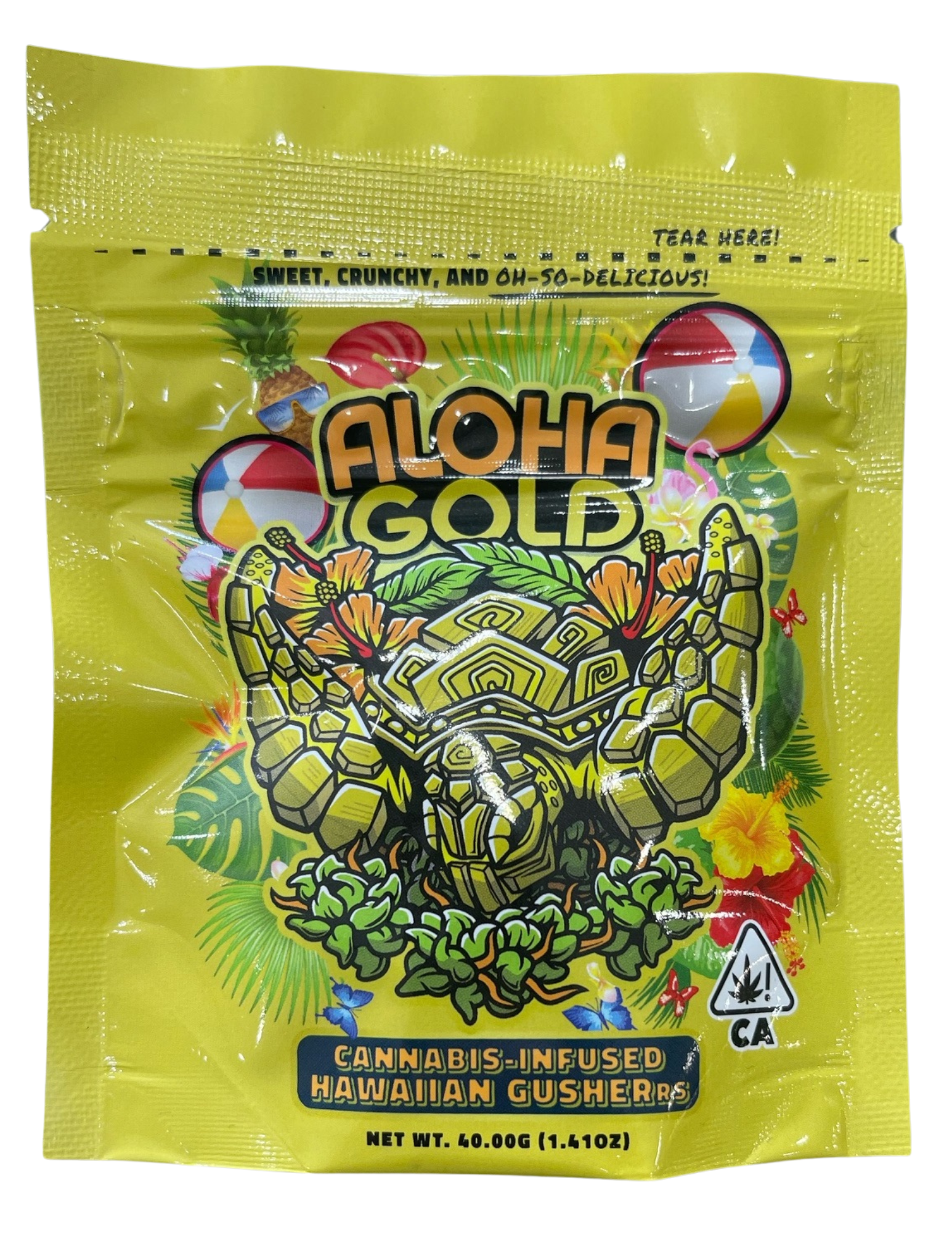 Photograph of product: Aloha Gold Edibles Hawaiian Gushers 100MG
