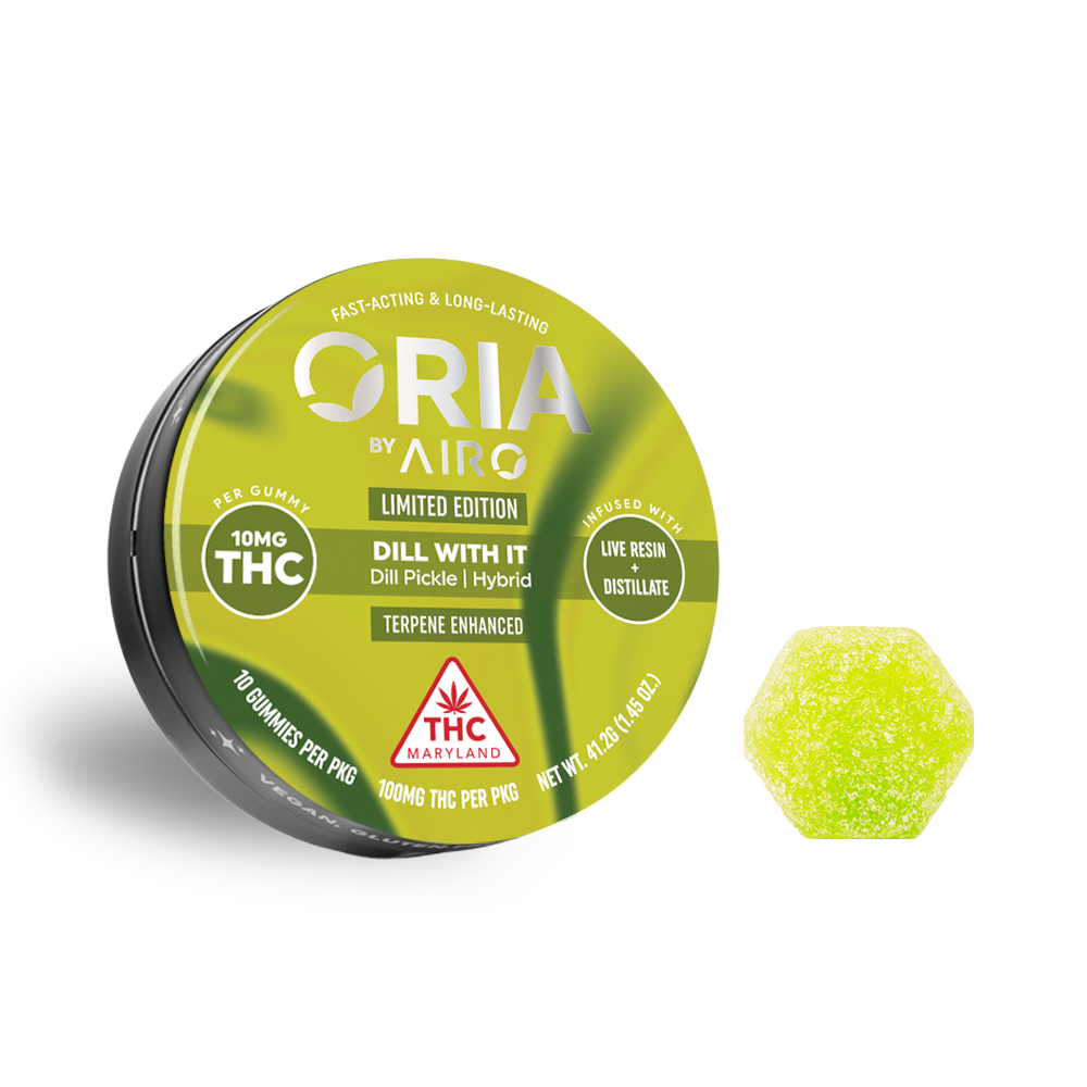 Photograph of product: Oria 10mg Dill With It Gummies - 100mg