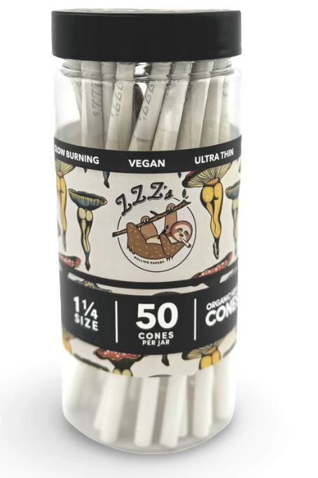 Photograph of product: "Shroom Booties" by Ceci Granata I ZZZ's 1 1/4 Sized  Organic Hemp Cones 50 Pack