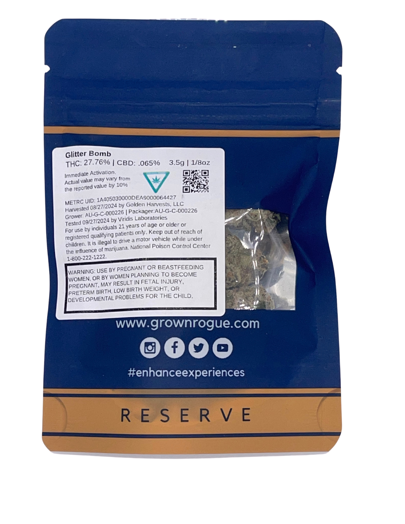 Photograph of product: Grown Rogue | Glitter Bomb Prepack Flower | REC - 3.5g