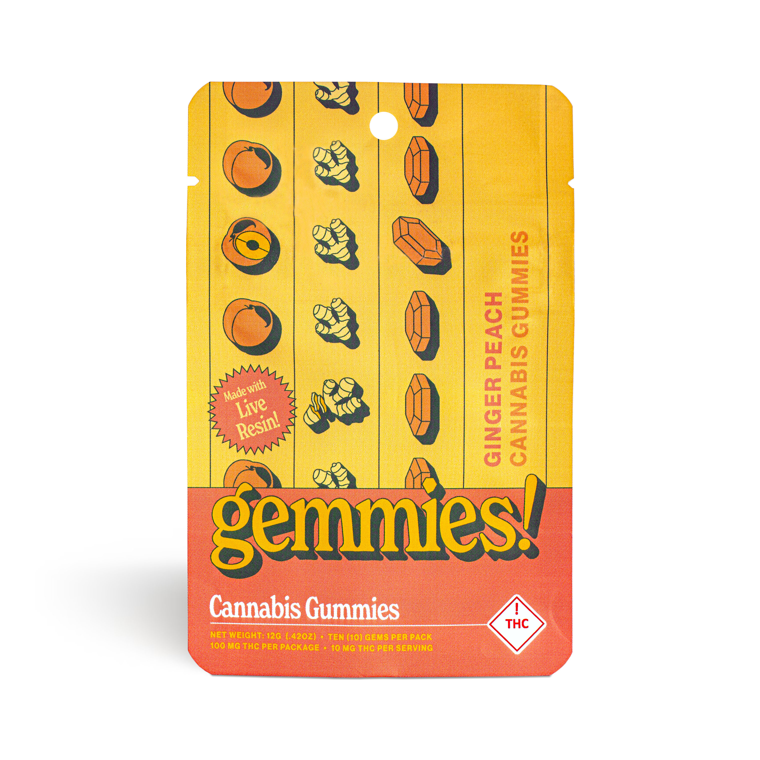 Photograph of product: Ginger Peach Gemmies - 100mg
