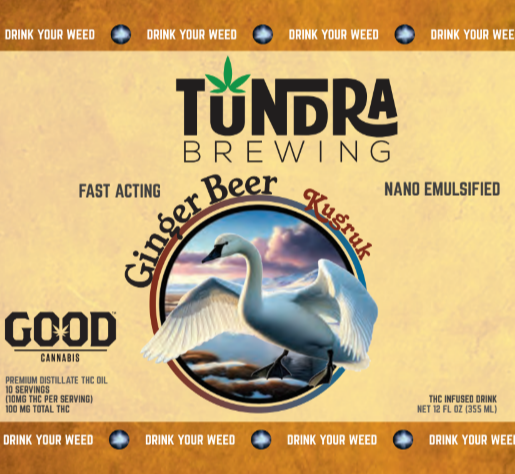 Photograph of product: Kugruk Ginger Beer (100mg) Soda by Tundra Brewing