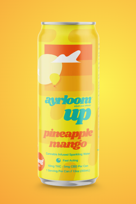 Photograph of product: Ayrloom UP Pineapple Mango 2:1 (TH-oui:CBD) Fast Acting Beverage 10mg Single