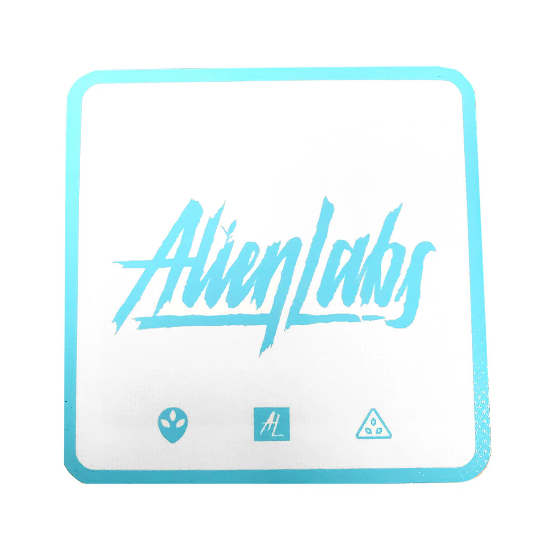 Photograph of product: ACC | Alien Labs Dab Mat | Blue Logo | 6.75" x 6.75"