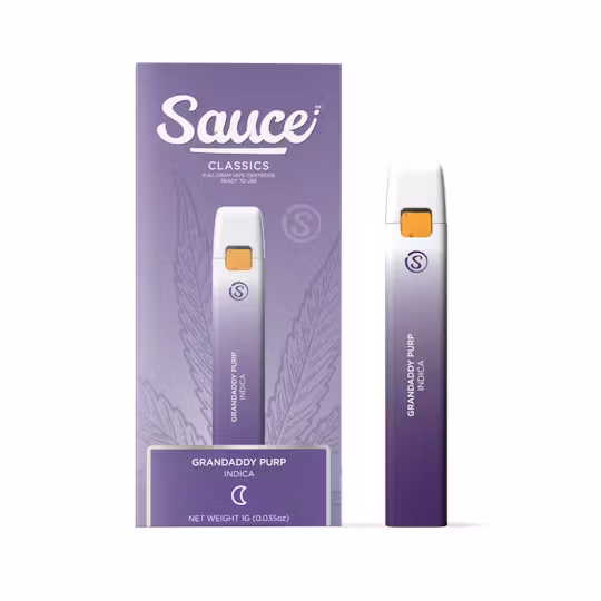 Photograph of product: Sauce | Grandaddy Purple | 1G Disposable Vape