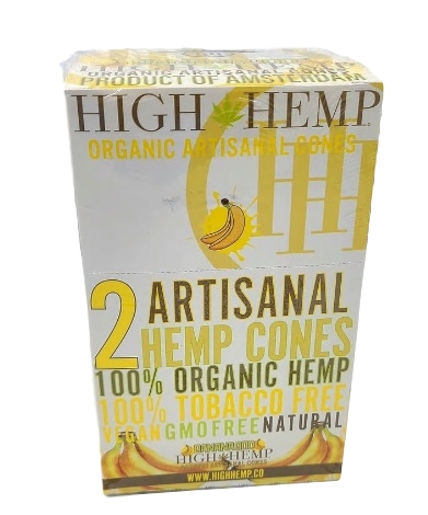 Photograph of product: High Hemp Banana Goo Artisinal Hemp Cones 2pk