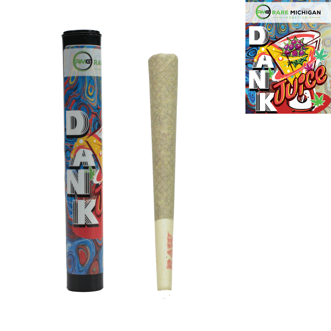 Photograph of product: Dank Juice Pre-Roll | Rare Michigan Genetics (5/$15)