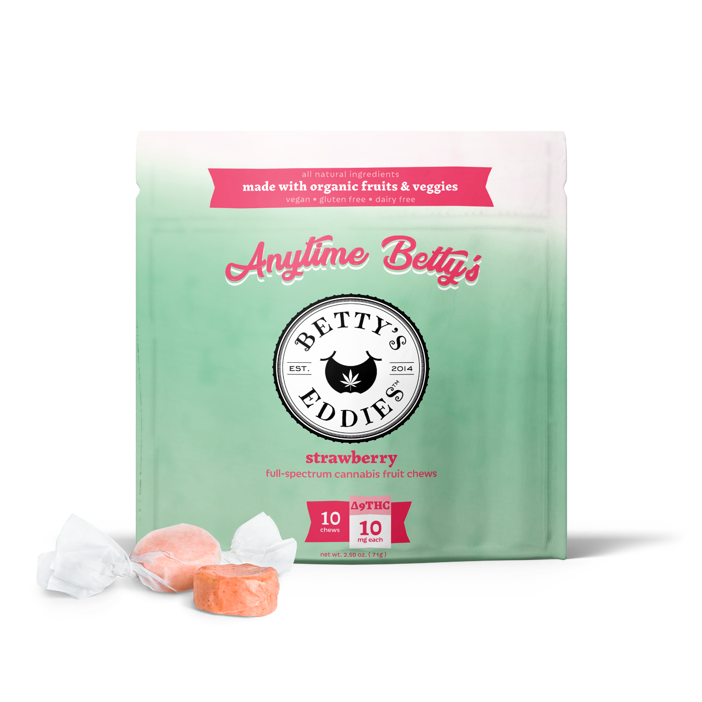 Photograph of Product: Strawberry Chews 10mg x 10pk