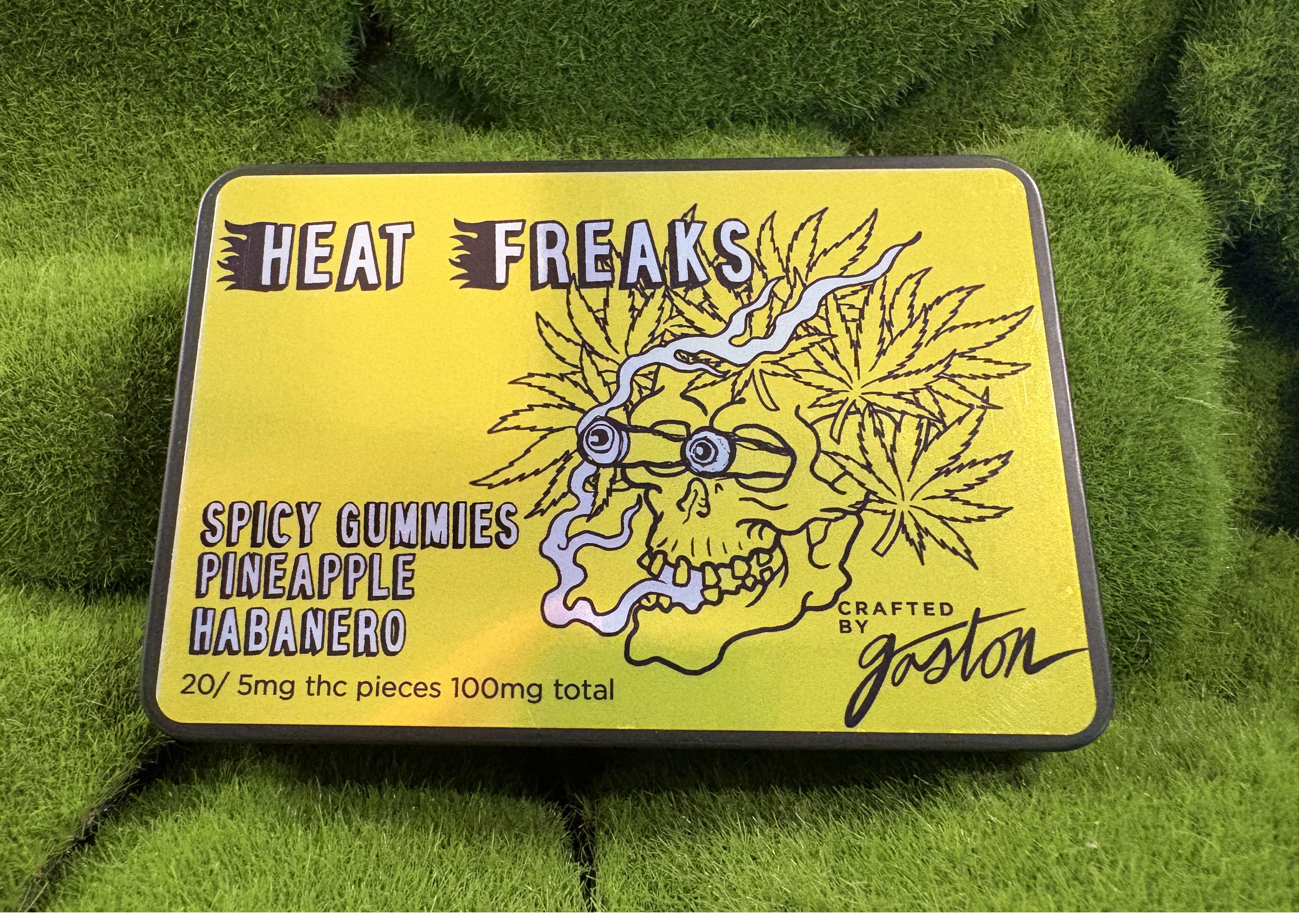 Photograph of product: 100mg Edible Pack | Heat Freaks: Pineapple Habanero Gummies | Gaston Oui'd Company