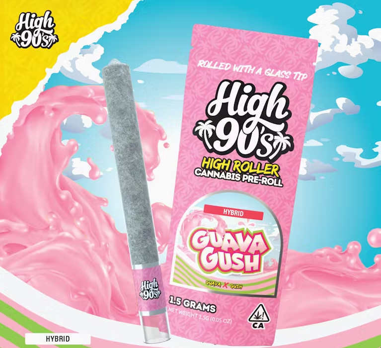 Photograph of product: GUAVA GUSH | HIGH ROLLER | PREROLL | 1.5G