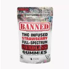 Photograph of product: BANNED | STRAWBERRY | NERDLESS GUMMIES | 200MG