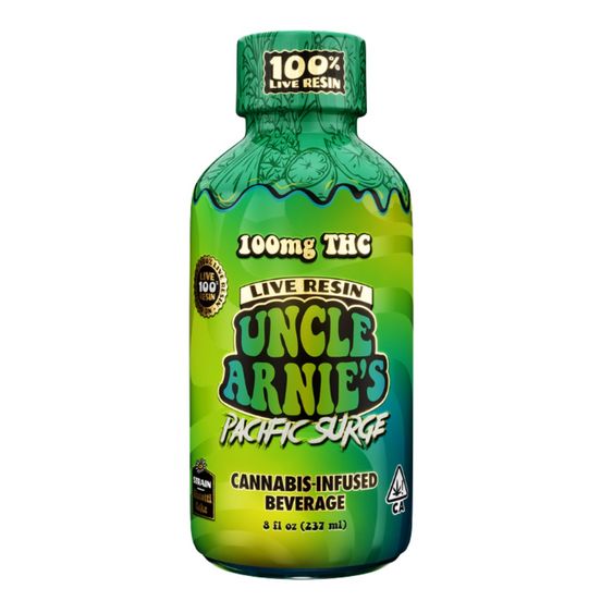 Photograph of product: Uncle Arnie's Live Resin Beverage Pacific Surge 100mg - 