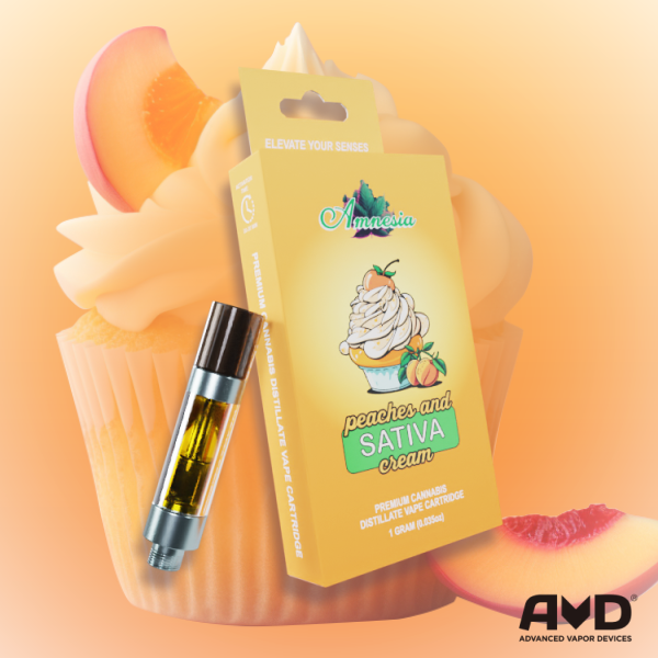Photograph of product: Amnesia 1g Cart Peaches and Cream