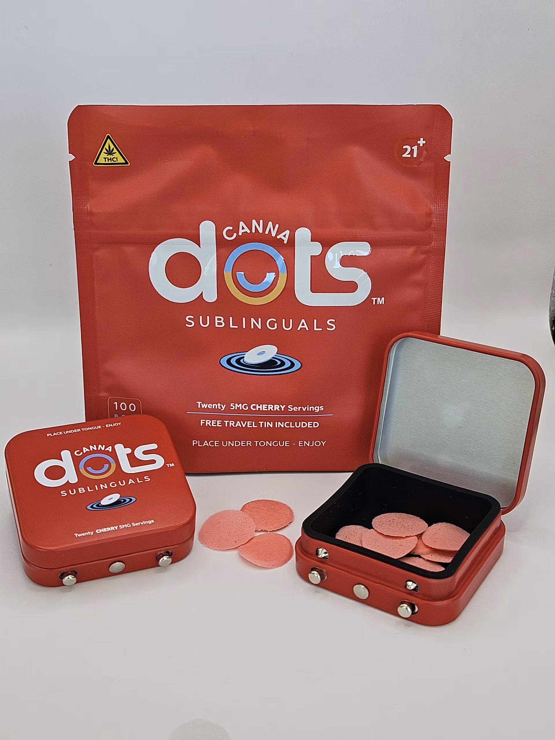 Photograph of product: Cherry | Sublingual Dots | 20pk | 100mg