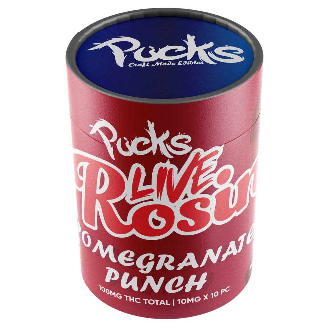 Photograph of product: Pomegranate Punch Live Rosin Gummies
