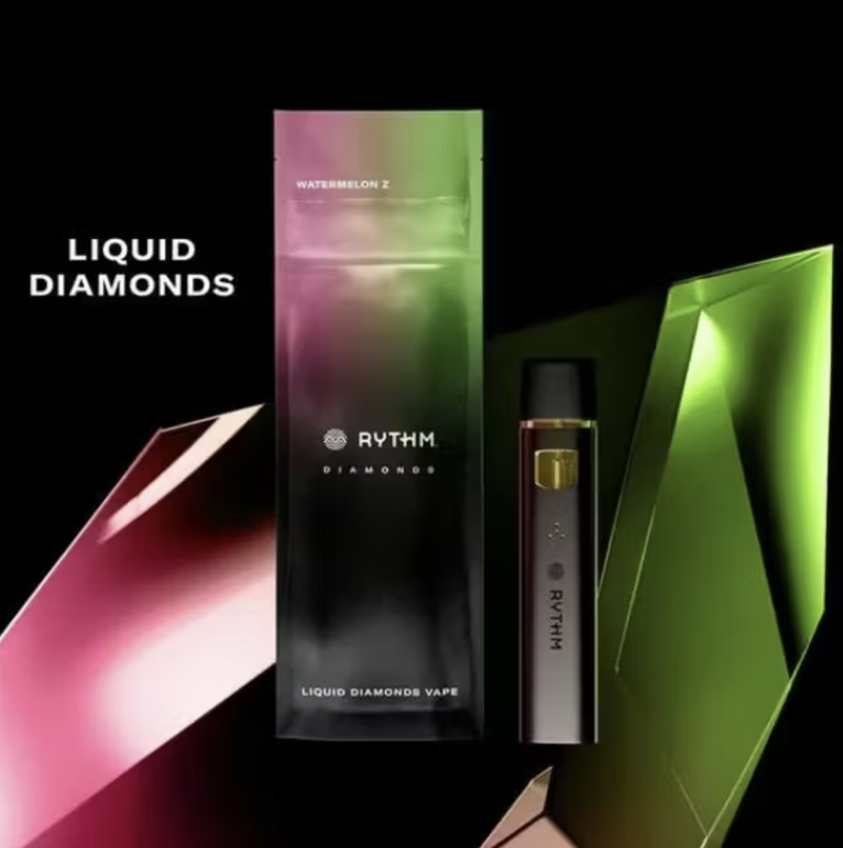 Photograph of product: RYTHM WATERMELON Z LIQUID DIAMONDS DISPOSABLE 1G