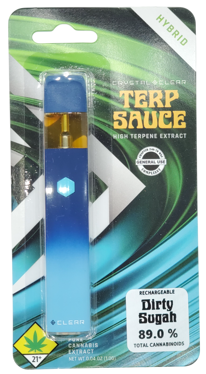 Photograph of product: Crystal Clear VAPE Dirty Sugah HTE Disp 1g