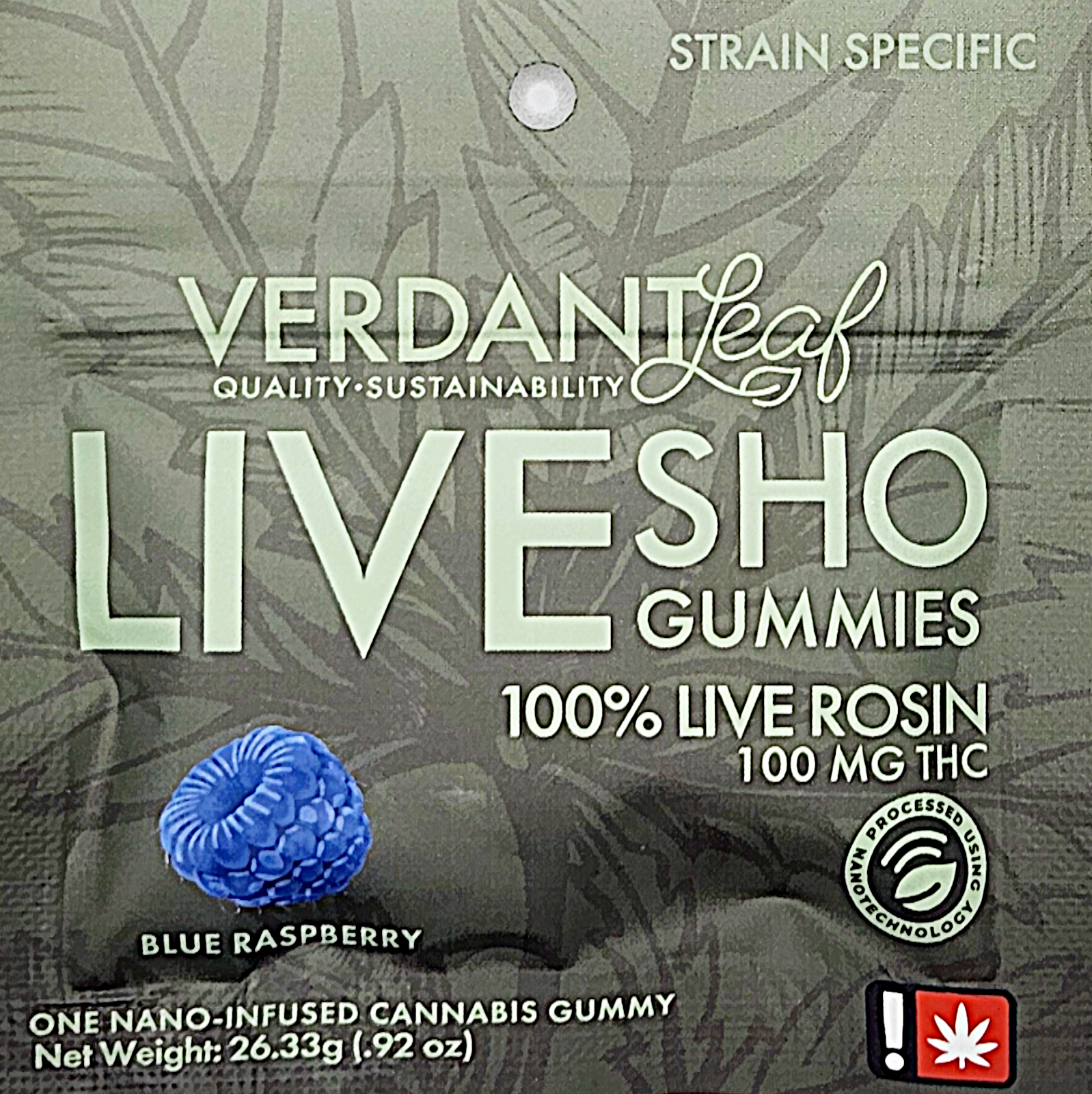 Photograph of product: Verdant- Blue Raspberry LRO Gummy