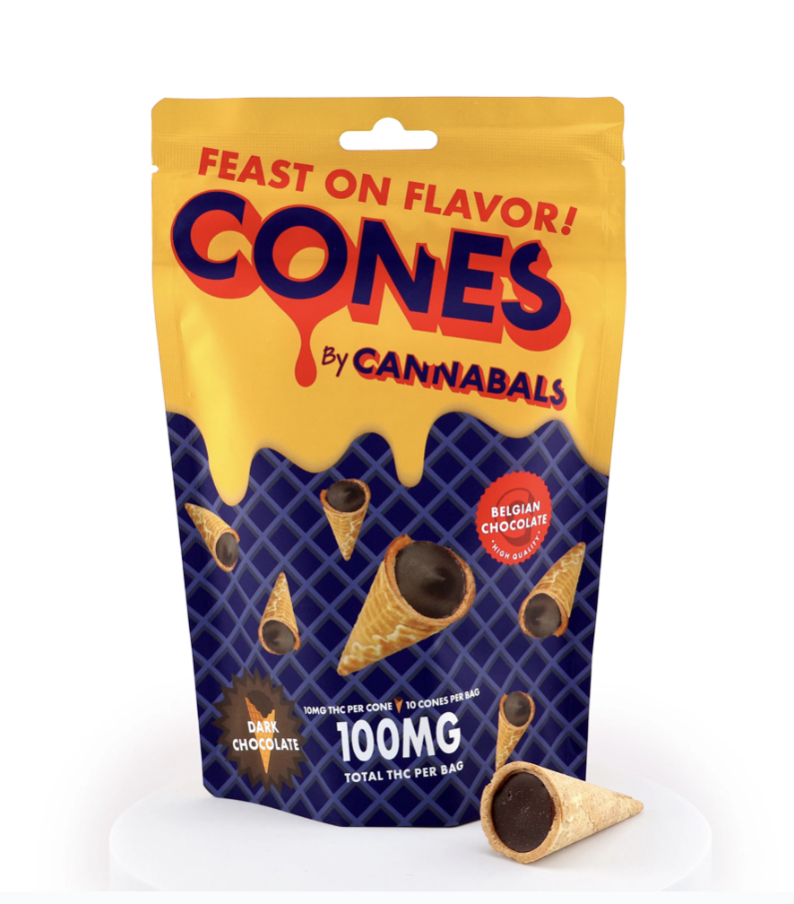 Photograph of product: Cannabals | Dark Chocolate Ice Cream Cones | 100mg (Limited Drop)