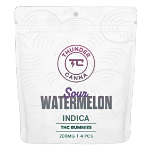 Photograph of product: Thunder Canna Sour Watermelon Gummies 4pk 200mg TH-oui