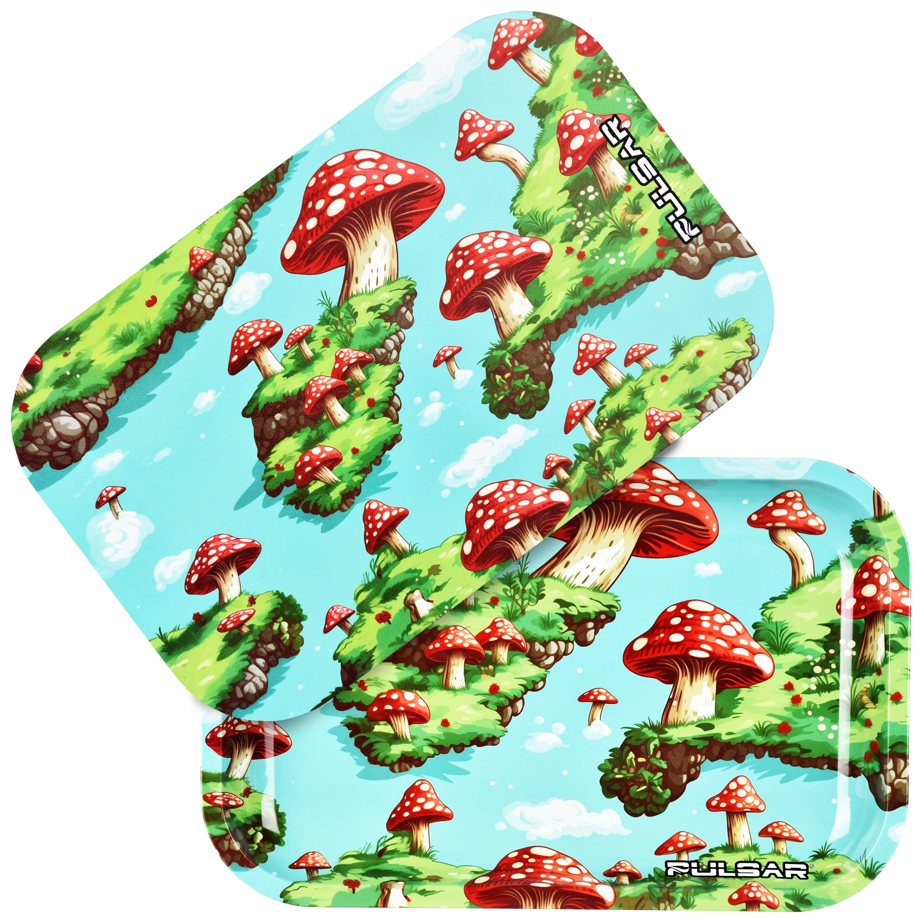 Photograph of product: Pulsar | Mini Rolling Tray & Lid | Floating Mushrooms