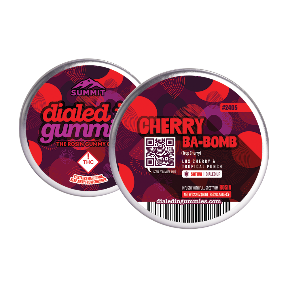 Photograph of product: Dialed-In - (S) Cherry Ba-Boom Rosin Gummies - Batch 2405