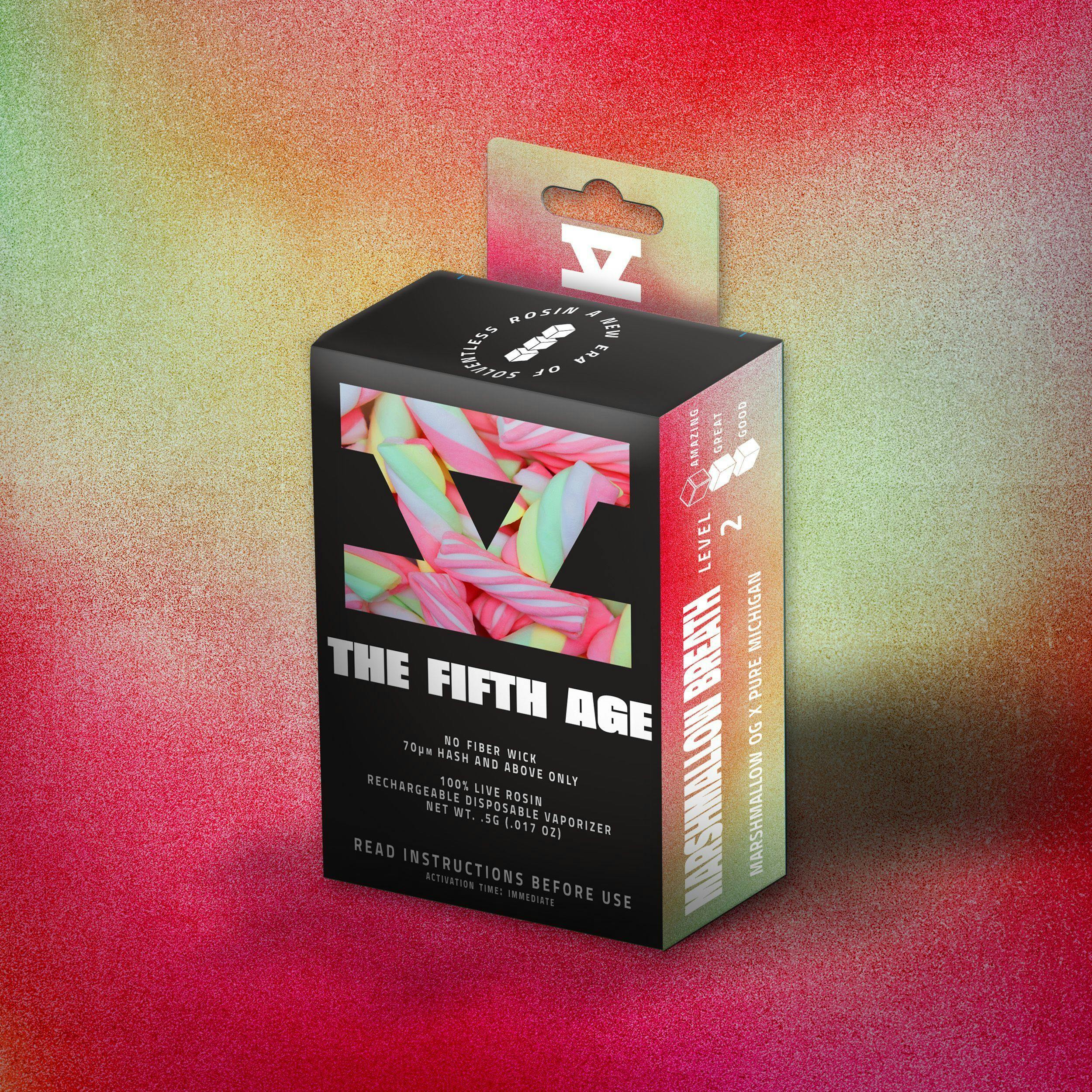 Photograph of product: THE FIFTH AGE | MARSHMALLOW BREATH | LIVE ROSIN DISPOSABLE | .5G