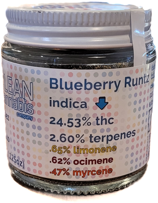 Photograph of product: Blueberry Runtz Jar | Clean Oui'd - 3.5g