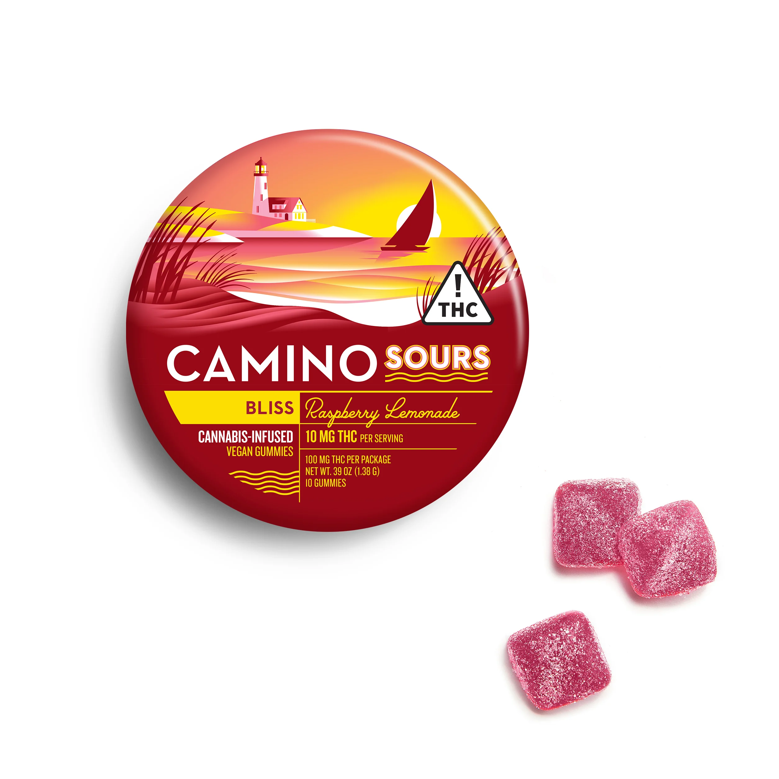 Photograph of Product: Kiva | Camino | Sour Raspberry Lemonade | Bliss | 100mg
