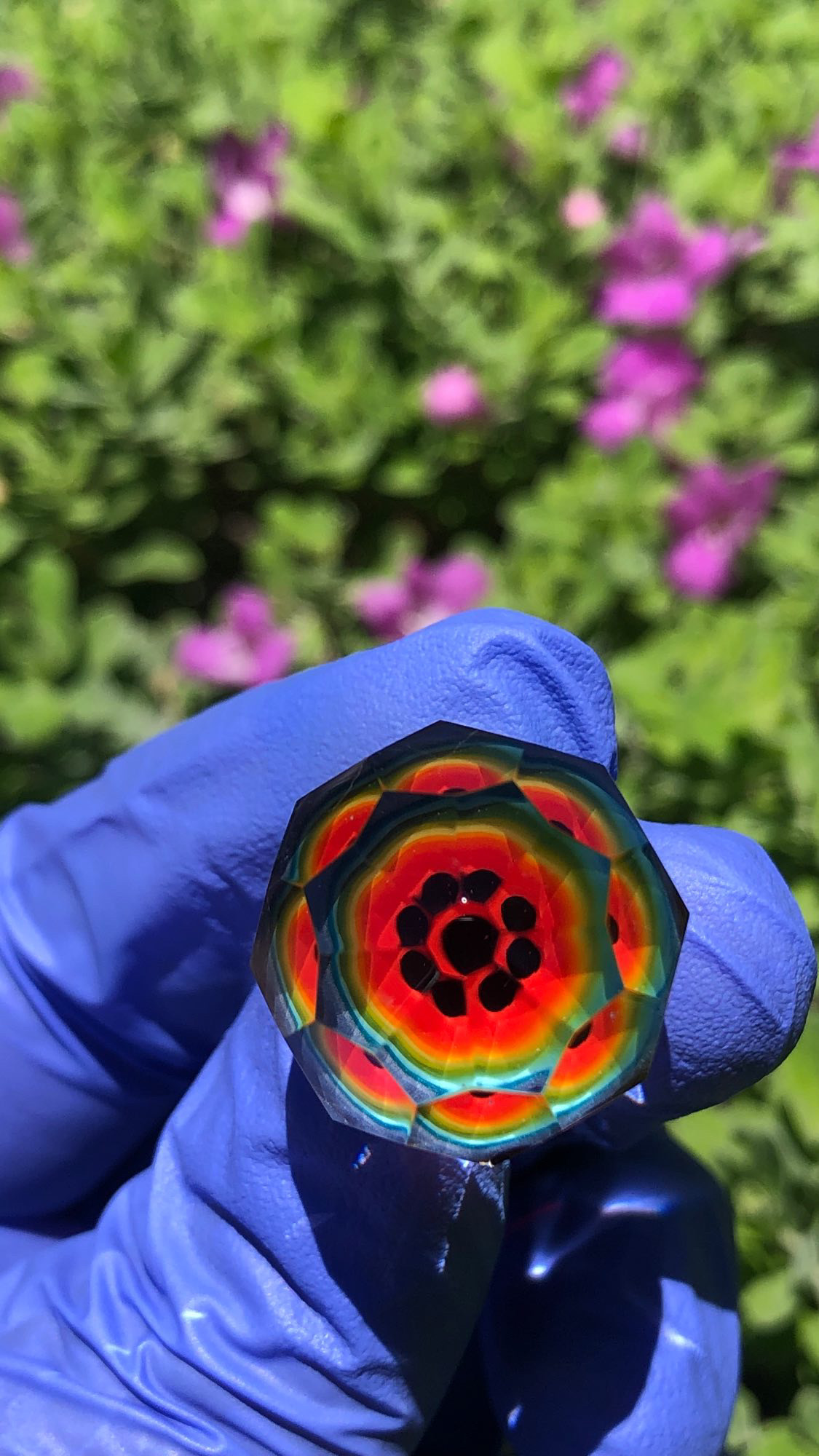 Photograph of product: Faceted Glass Carb Cap | Myjah | Multi Color