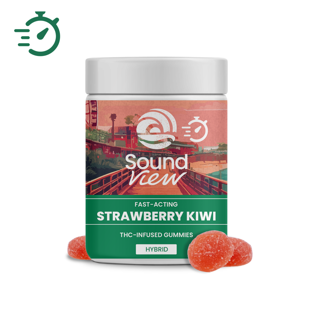 Photograph of product: SoundView Fast-Acting Strawberry Kiwi Gummies T95.2mg H 00119