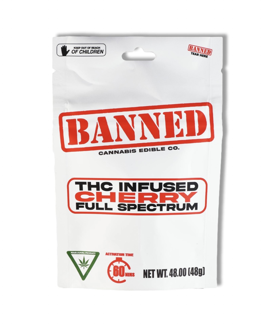 Photograph of product: Banned: Cherry 200MG Gummies (4x50mg)