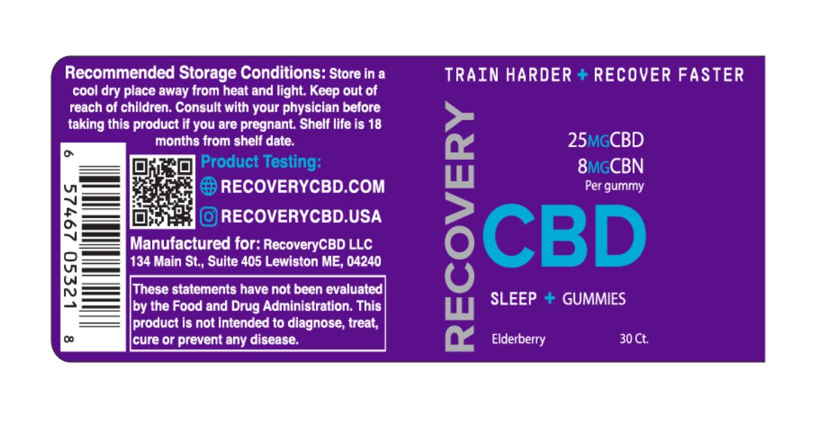 Photograph of product: Recovery CBD/CBN Sleep Gummie
