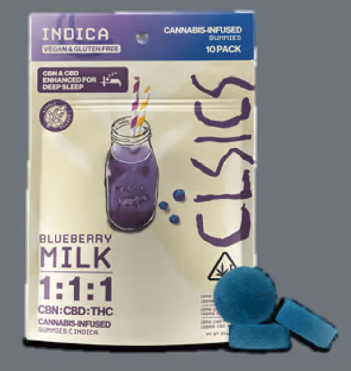 Photograph of product: Blueberry Milk oui'd Live Rosin Gummies 1:1:1 2pk 20mg CLSICS